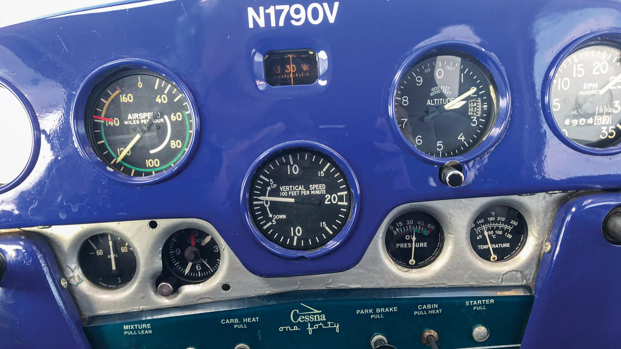 Randy Thompson’s ­royal blue 140 panel.