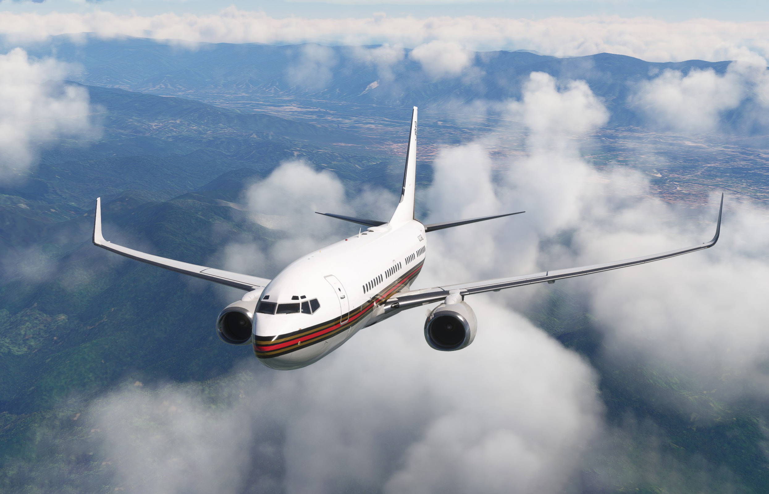 The PMDG 737 Next Generation in the unique Boeing Business Jet model. [CreditL MSFS 2024]