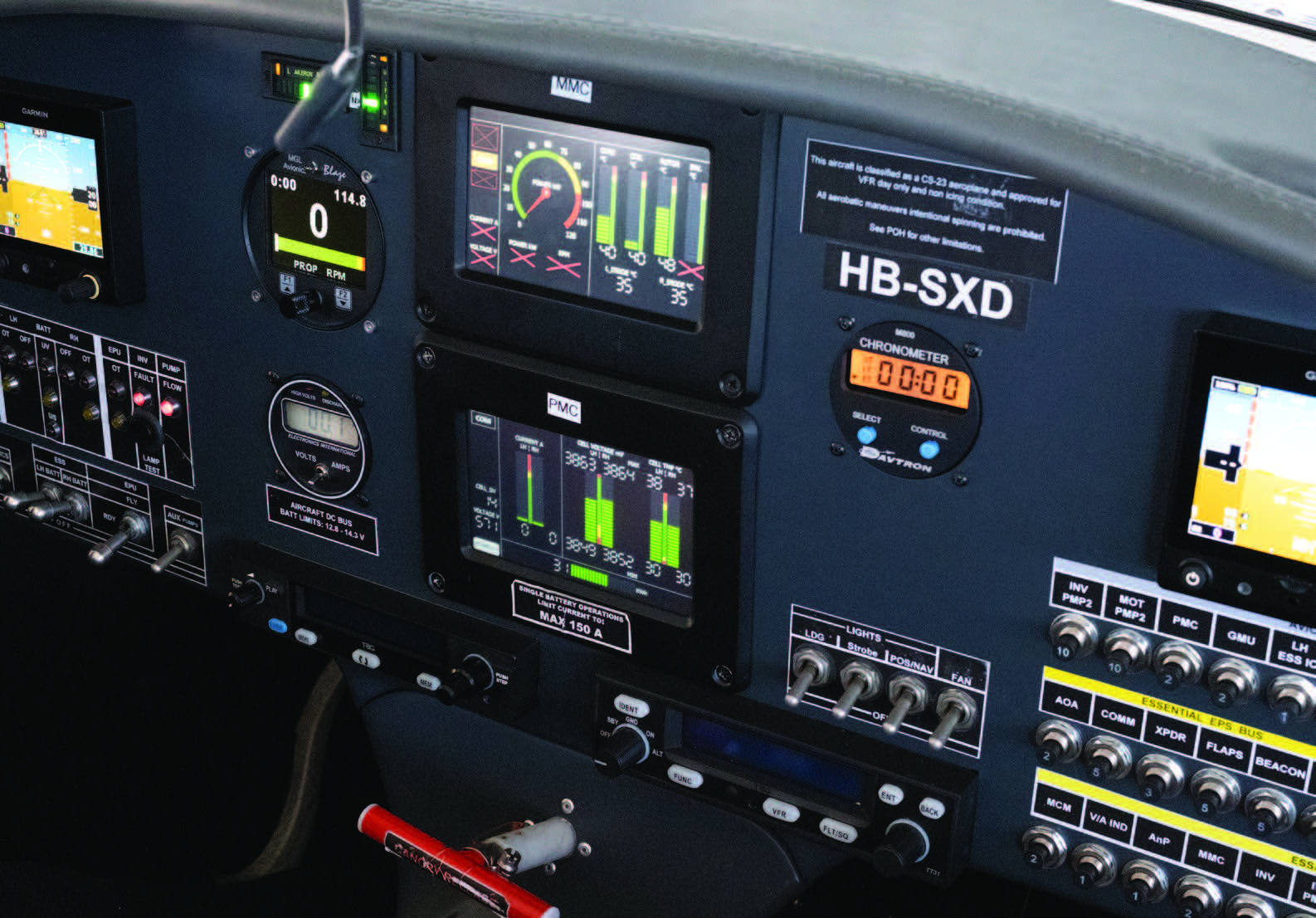 An 800-volt charger is used, but charge time varies with environmental conditions and charger performance.
The motor management computer (MMC) is above the power management computer (PMC). [LEFT - Courtesy: Jim Koepnick; RIGHT-- Courtesy: Tamar Burton]