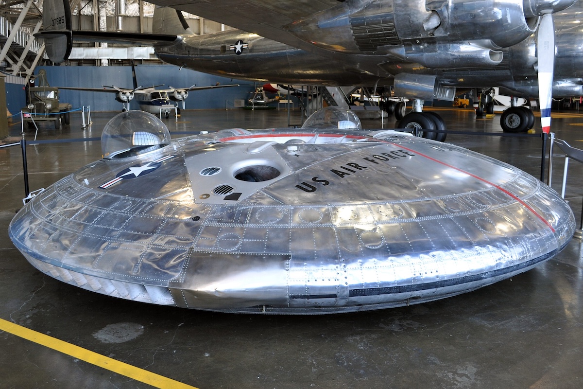 An Avrocar on display at the National Museum of the U.S. Air Force in 2010, when it was displayed in a separate annex and illuminated in natural light.