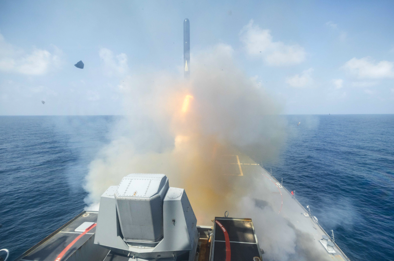 A missile launches from a U.S. Navy vessel taking part in Operation Epic Fury [Credit: U.S. Central Command]